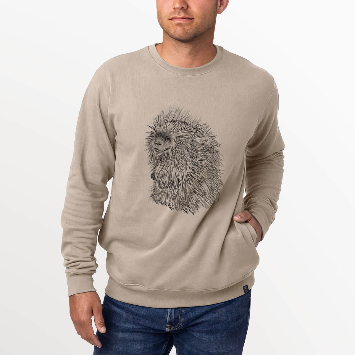 North American Porcupine - Erethizon dorsatum  - Unisex Reclaimed Crewneck Sweatshirt