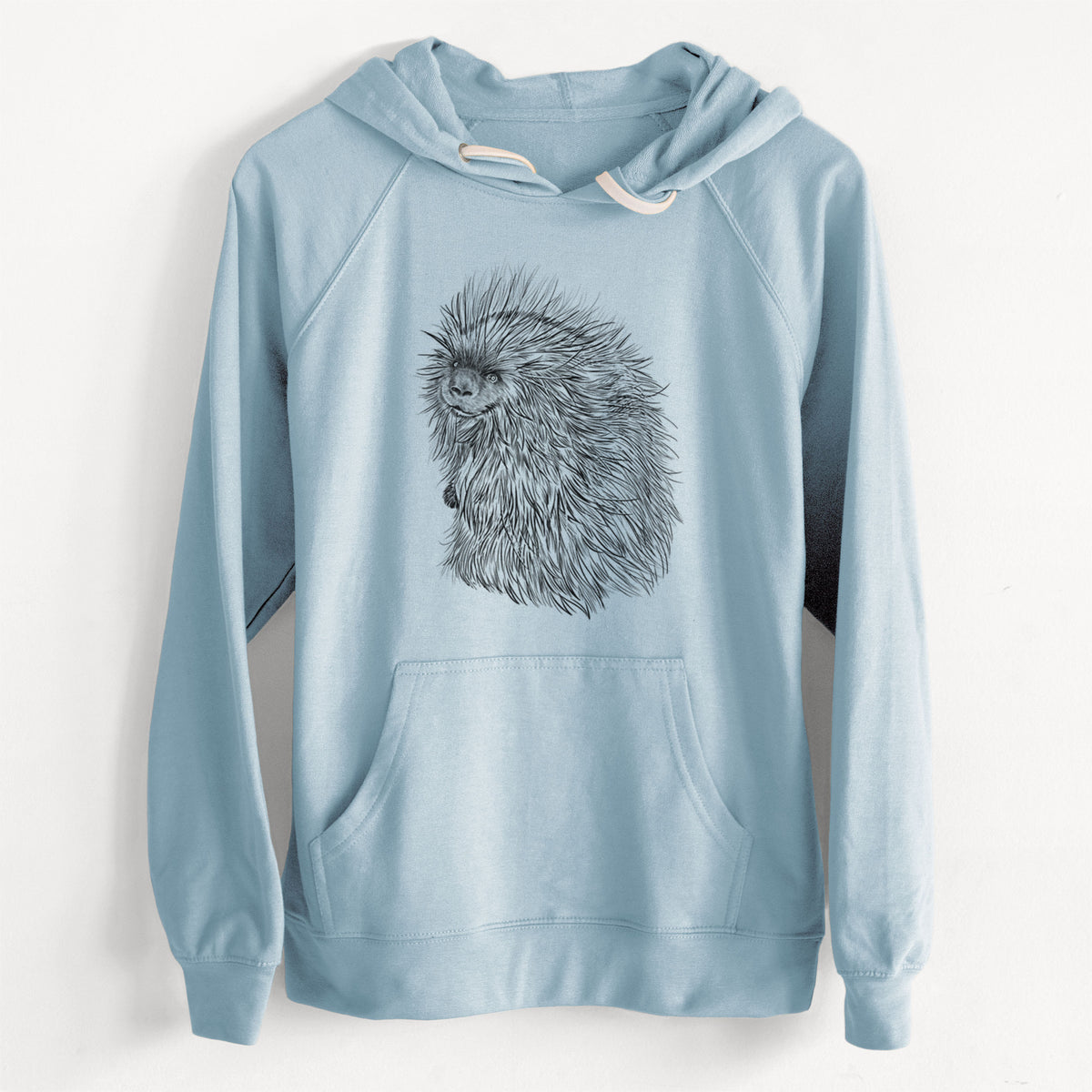 CLEARANCE - North American Porcupine - Erethizon dorsatum  - Unisex Slim Fit Loopback Terry Hoodie