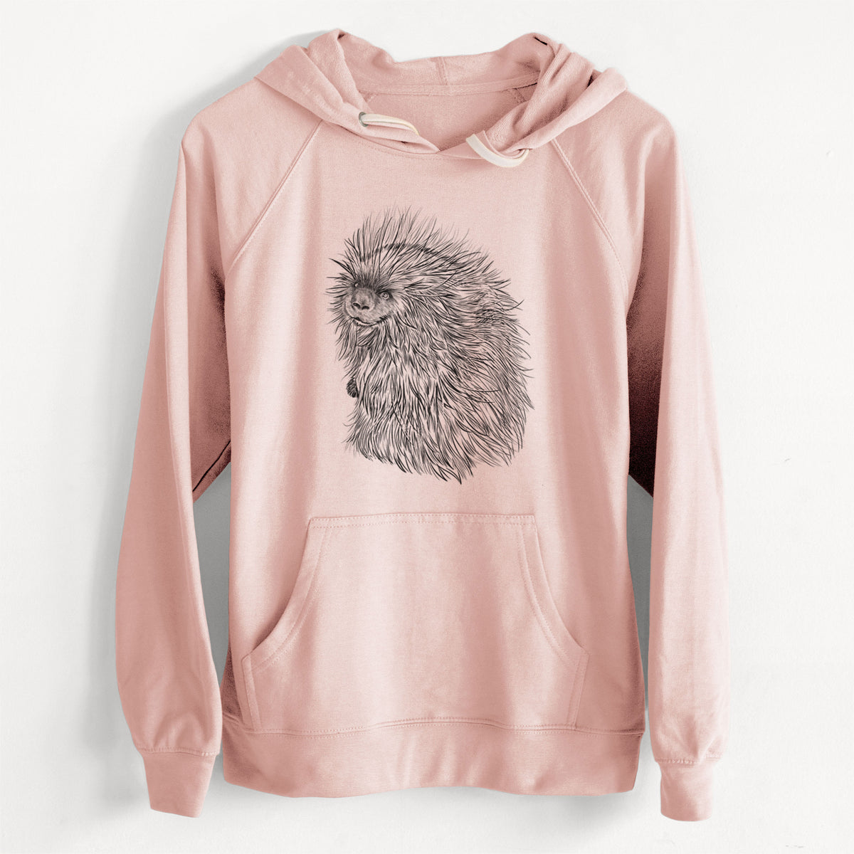 CLEARANCE - North American Porcupine - Erethizon dorsatum  - Unisex Slim Fit Loopback Terry Hoodie