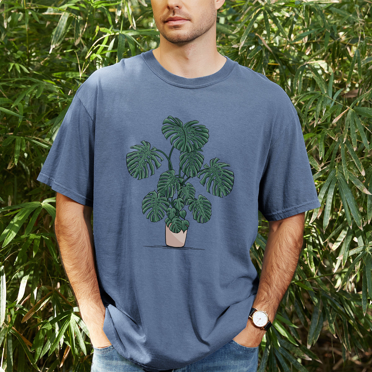 Potted Monstera Plant - Unisex Comfort Colors Garment-Dyed Heavyweight T-shirt