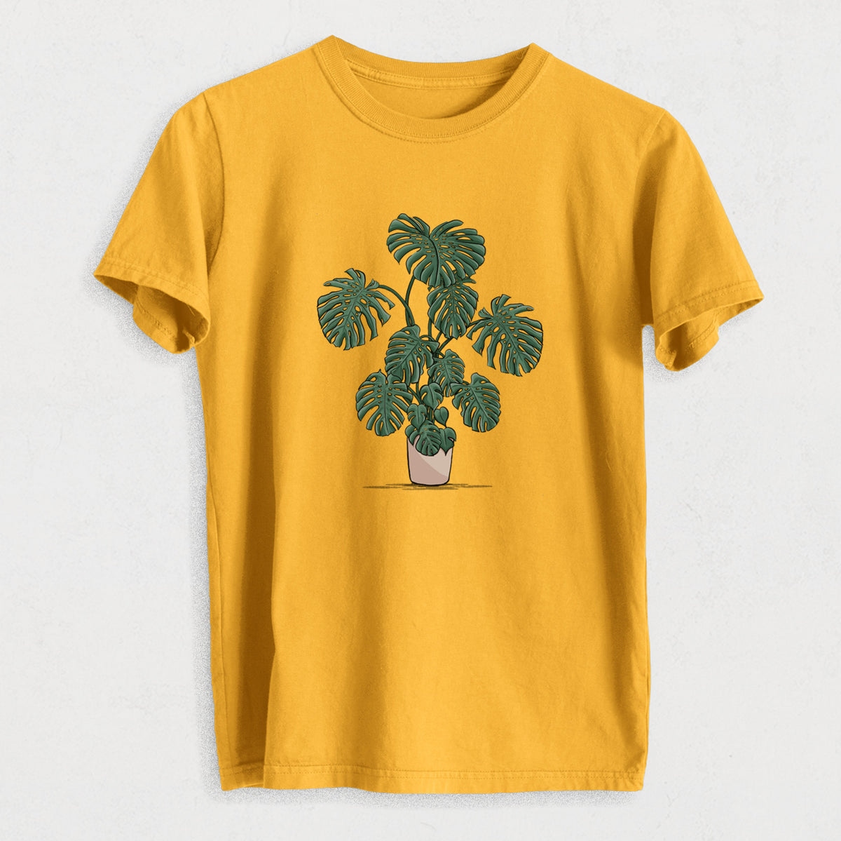 Potted Monstera Plant - Heavyweight Men&#39;s 100% Organic Cotton Tee