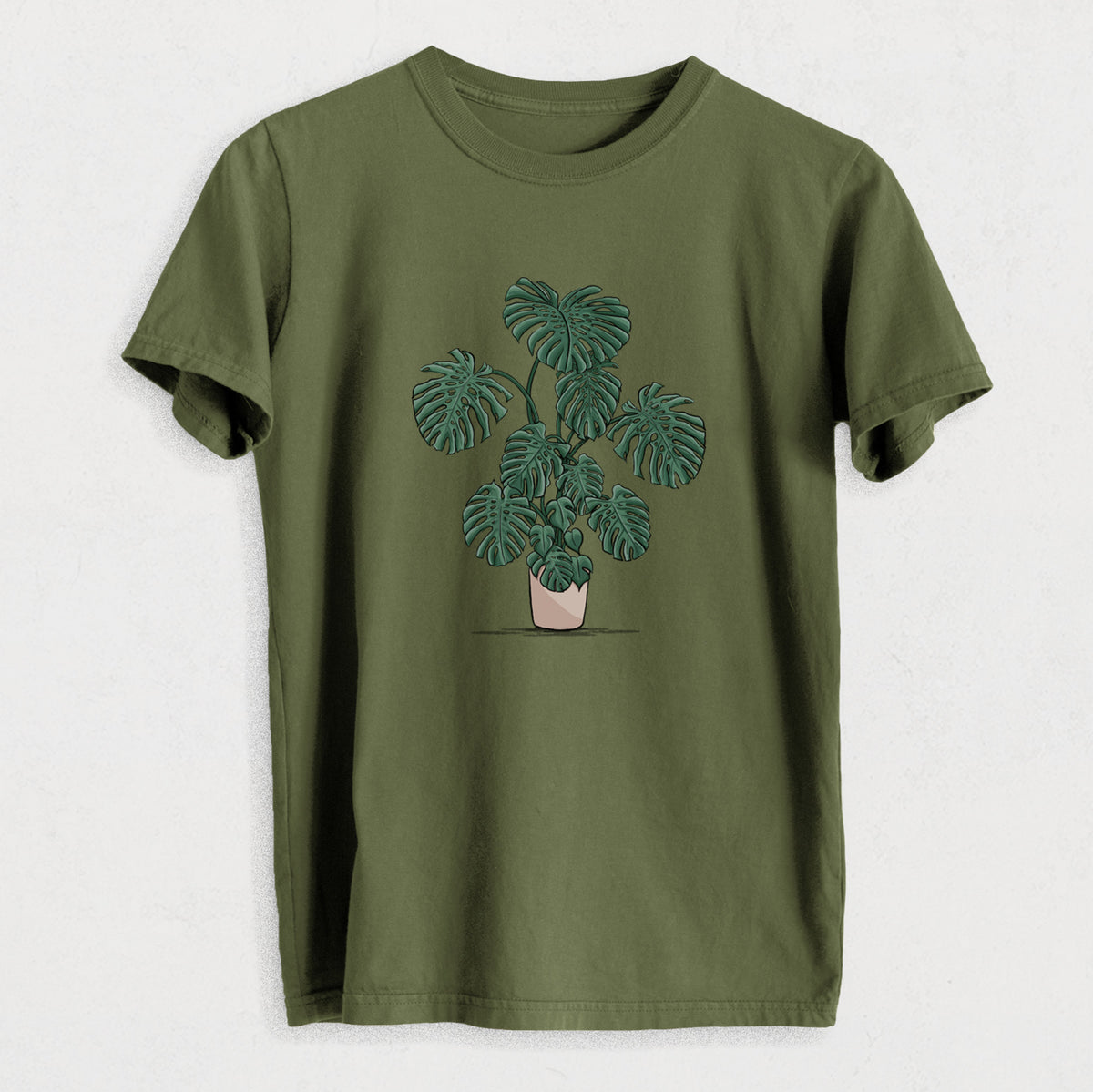 Potted Monstera Plant - Heavyweight Men&#39;s 100% Organic Cotton Tee