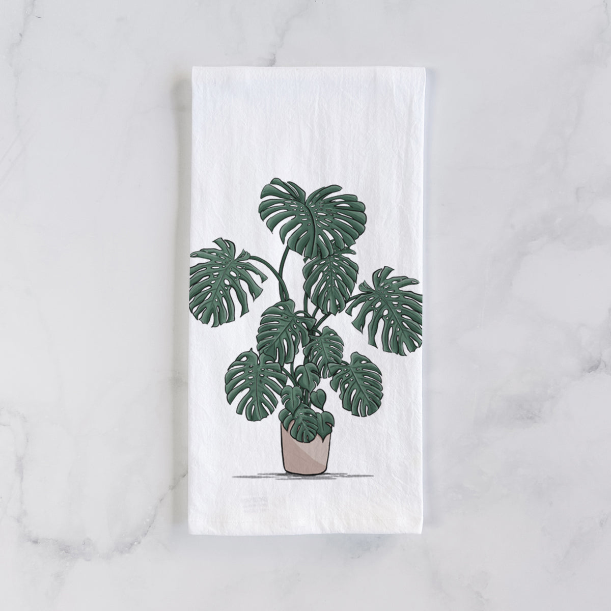 Potted Monstera Plant Tea Towel