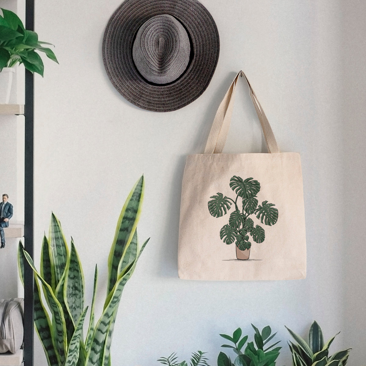 Potted Monstera Plant - Tote Bag