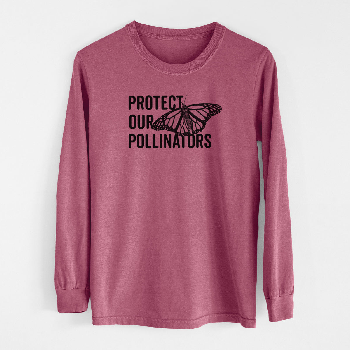 Protect our Pollinators - Men&#39;s Heavyweight 100% Cotton Long Sleeve