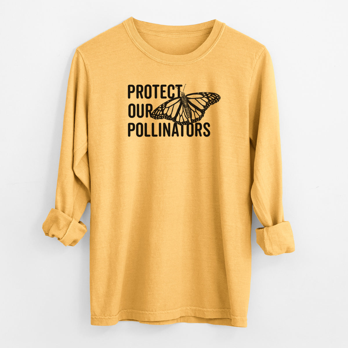 Protect our Pollinators - Men&#39;s Heavyweight 100% Cotton Long Sleeve