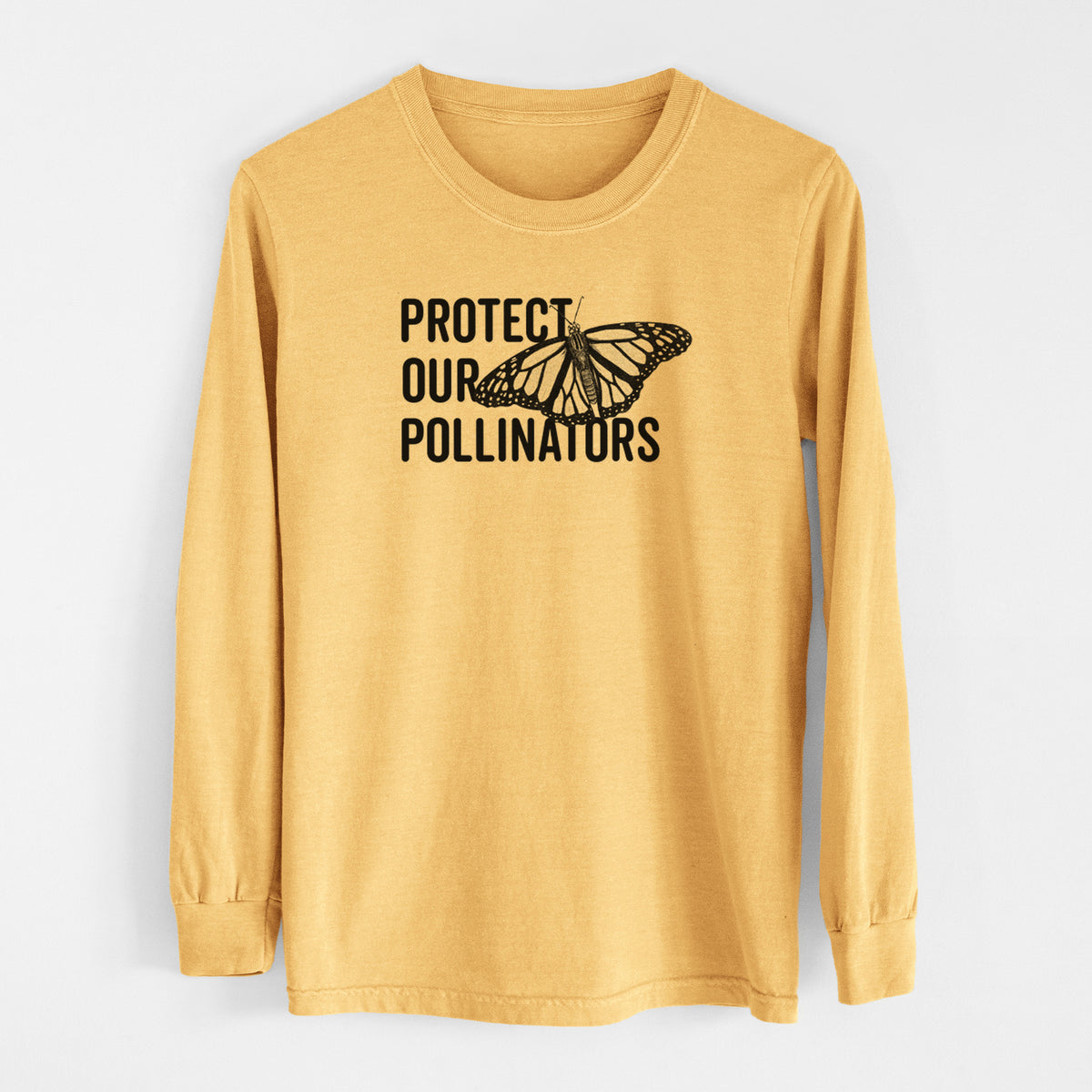 Protect our Pollinators - Men&#39;s Heavyweight 100% Cotton Long Sleeve