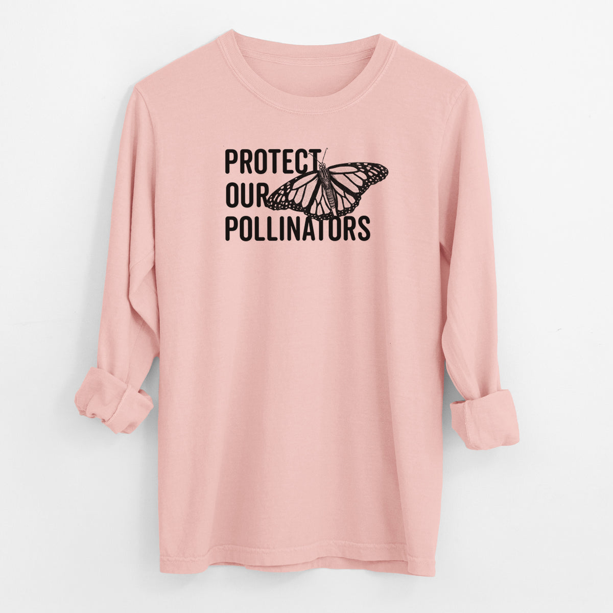 Protect our Pollinators - Men&#39;s Heavyweight 100% Cotton Long Sleeve