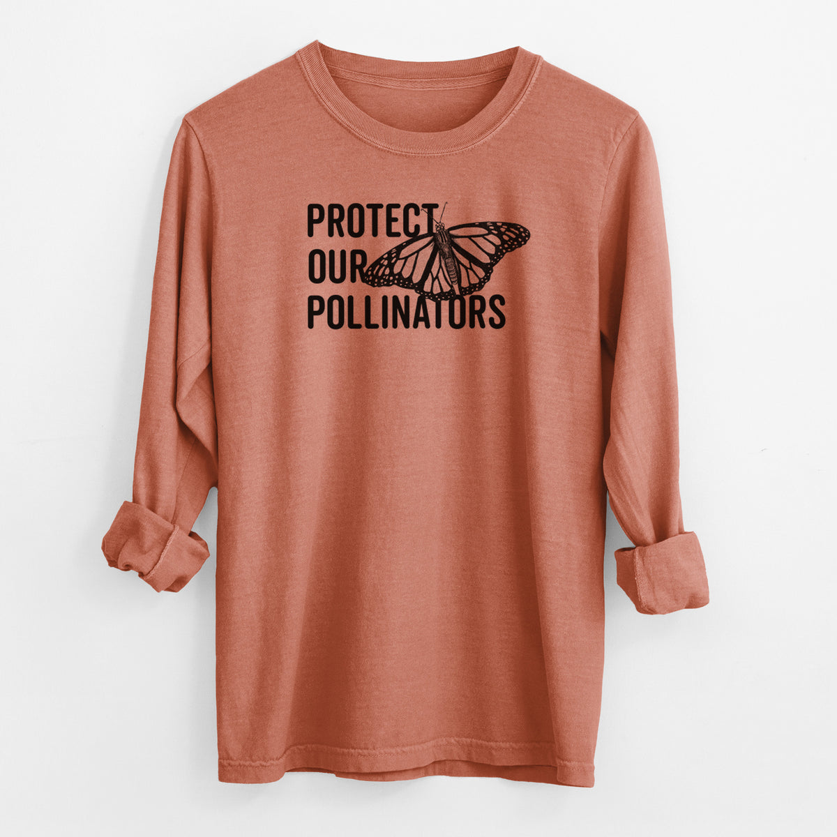 Protect our Pollinators - Men&#39;s Heavyweight 100% Cotton Long Sleeve