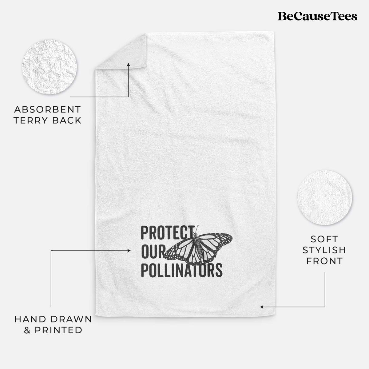 Protect our Pollinators Premium Decorative Hand Towel