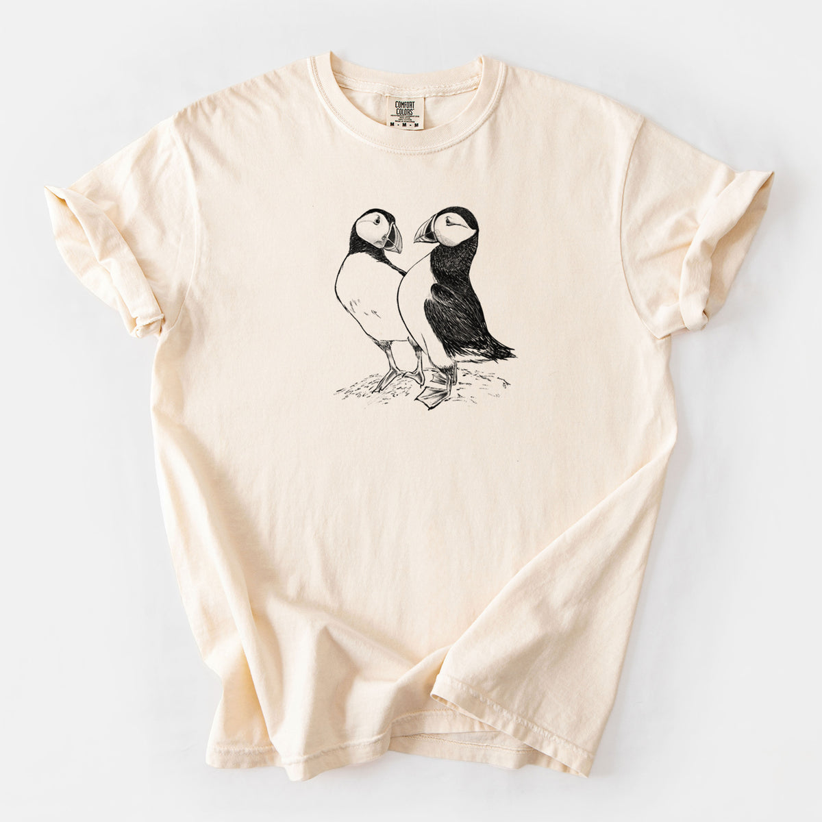 Atlantic Puffins Pair - Fratercula arctica - Unisex Comfort Colors Garment-Dyed Heavyweight T-shirt