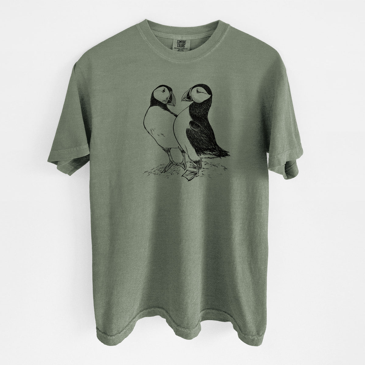 Atlantic Puffins Pair - Fratercula arctica - Unisex Comfort Colors Garment-Dyed Heavyweight T-shirt