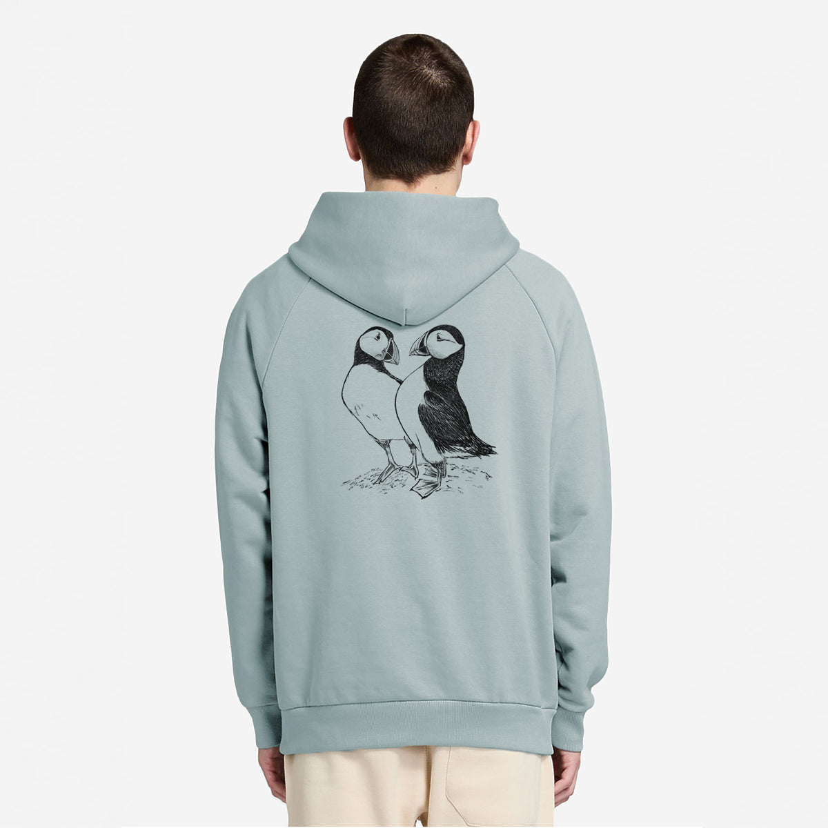 Atlantic Puffins Pair - Fratercula arctica - UltraLuxe Heavyweight French Terry Hoodie