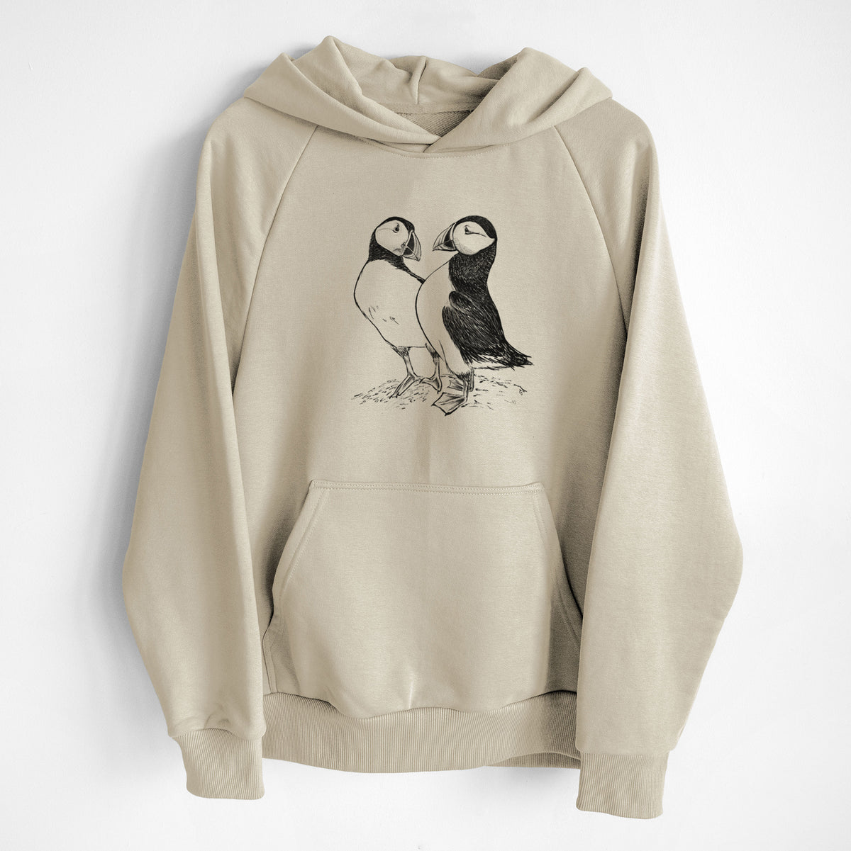 Atlantic Puffins Pair - Fratercula arctica - UltraLuxe Heavyweight French Terry Hoodie