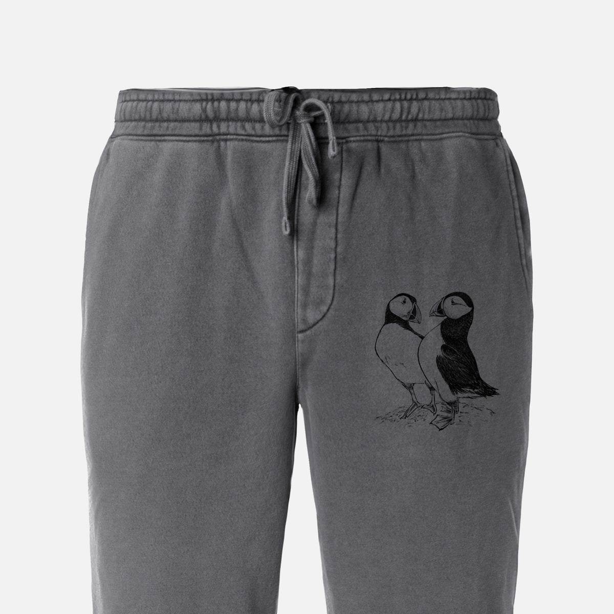 Atlantic Puffins Pair - Fratercula arctica - Unisex Pigment Dyed Sweatpants