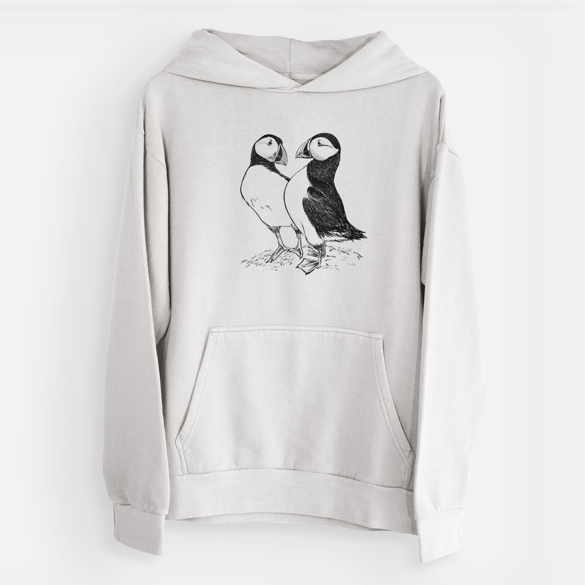 Atlantic Puffins Pair - Fratercula arctica  - Urban Heavyweight Hoodie