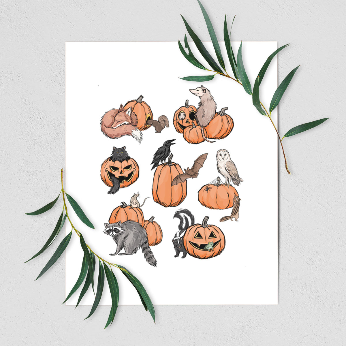 Woodland Pumpkin Patch Party - Fine Art Print