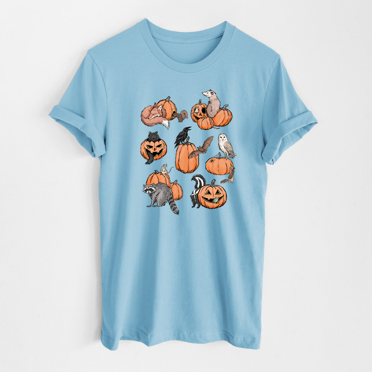 Woodland Pumpkin Patch Party - Lightweight 100% Cotton Unisex Crewneck