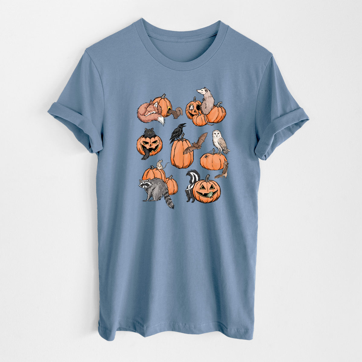 Woodland Pumpkin Patch Party - Lightweight 100% Cotton Unisex Crewneck