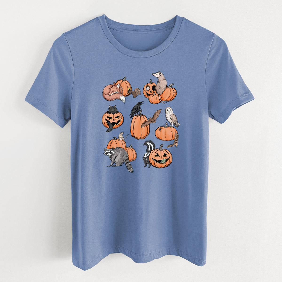 Woodland Pumpkin Patch Party - Women's Lightweight Relaxed Fit 100% Cotton Crewneck