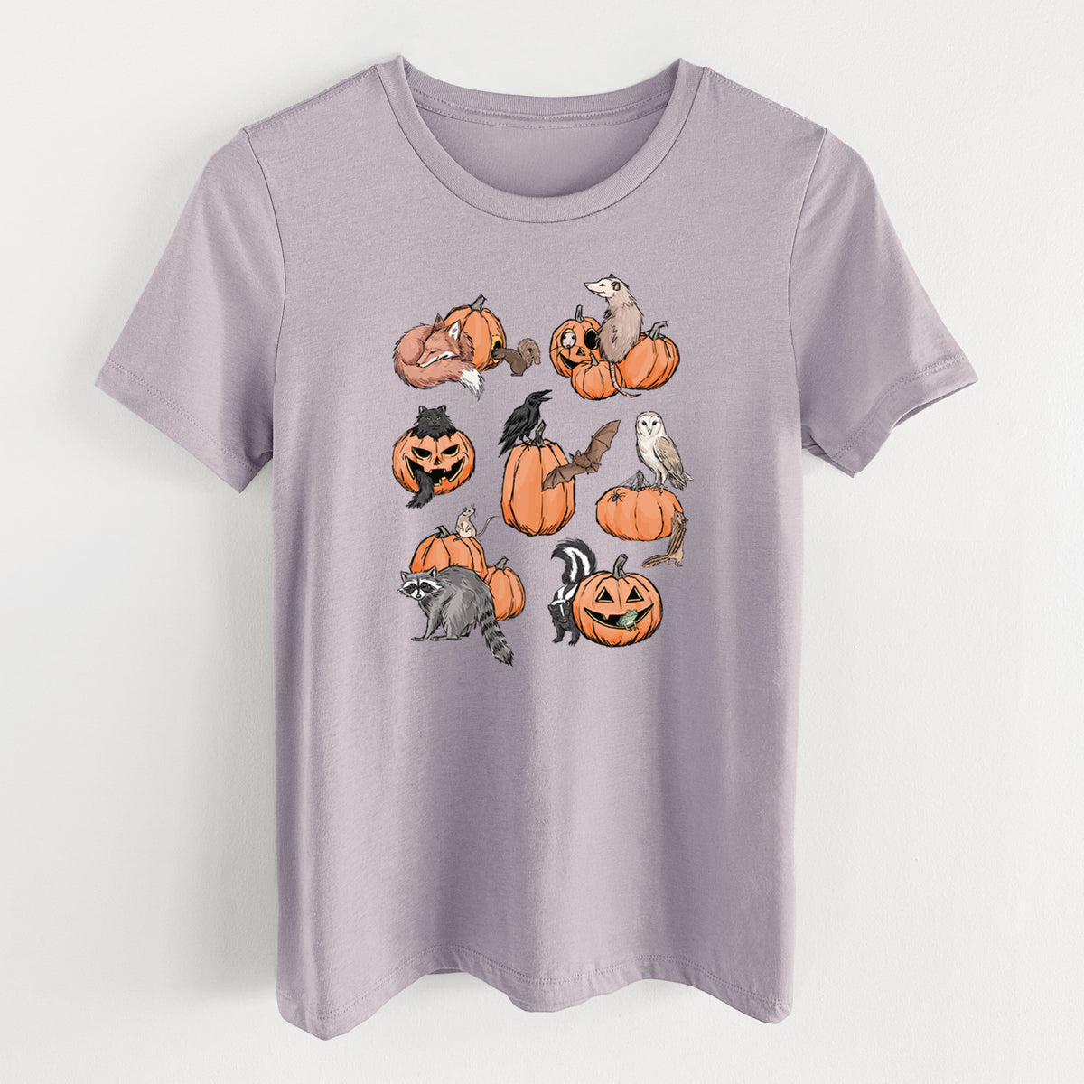 Woodland Pumpkin Patch Party - Women's Lightweight Relaxed Fit 100% Cotton Crewneck