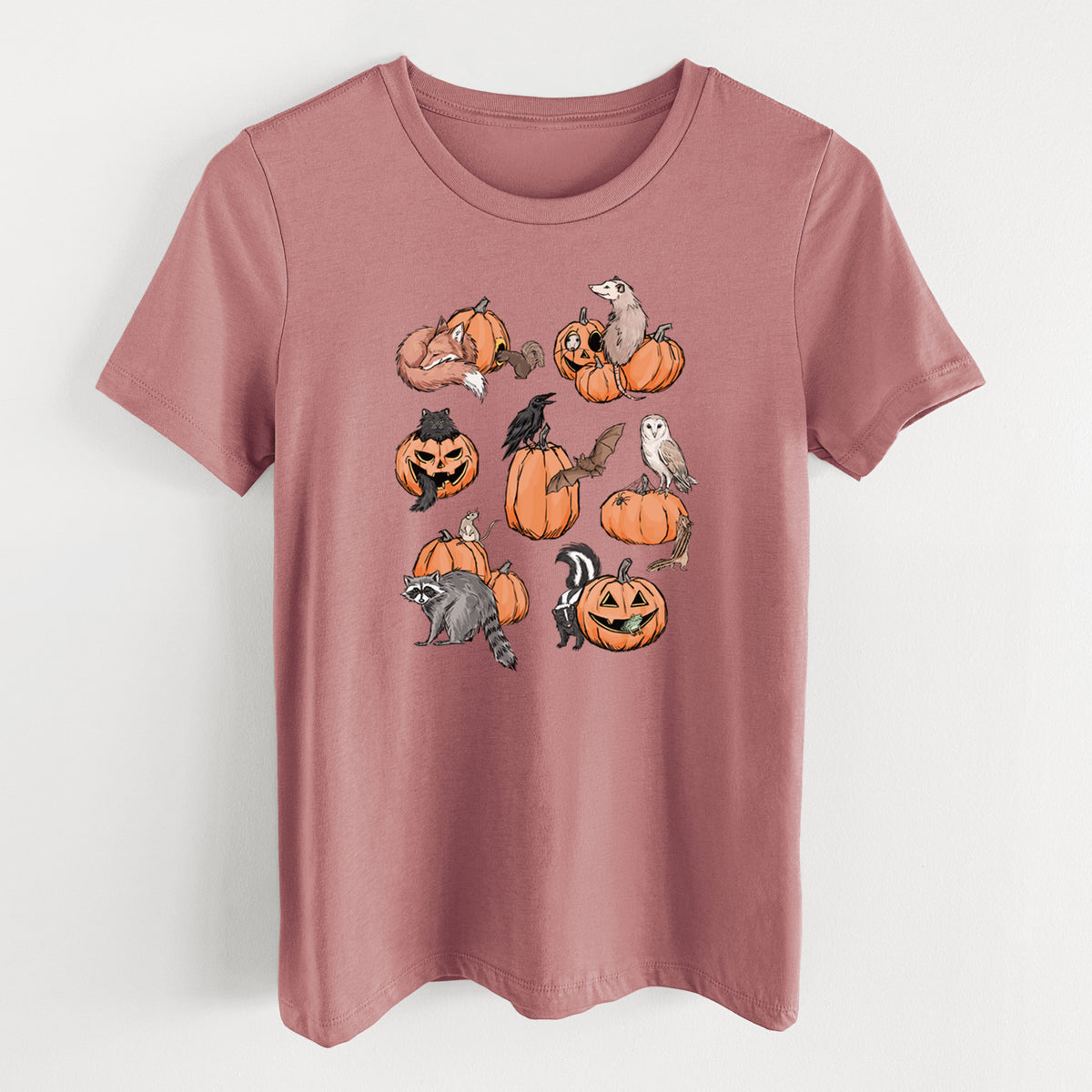 Woodland Pumpkin Patch Party - Women's Lightweight Relaxed Fit 100% Cotton Crewneck