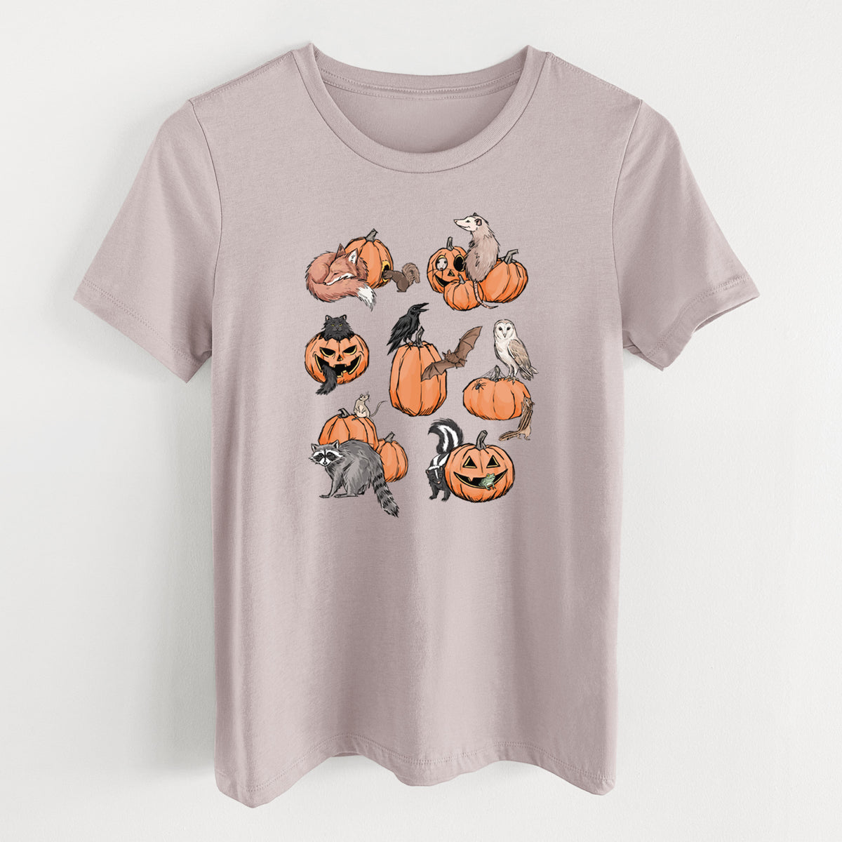 Woodland Pumpkin Patch Party - Women's Lightweight Relaxed Fit 100% Cotton Crewneck