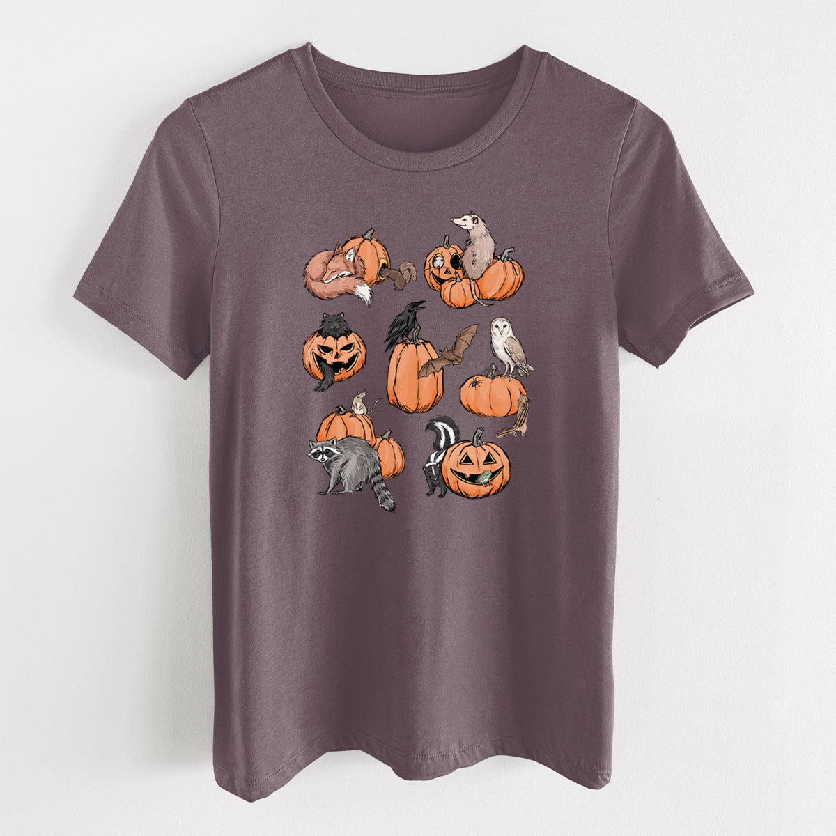 Woodland Pumpkin Patch Party - Women's Lightweight Relaxed Fit 100% Cotton Crewneck