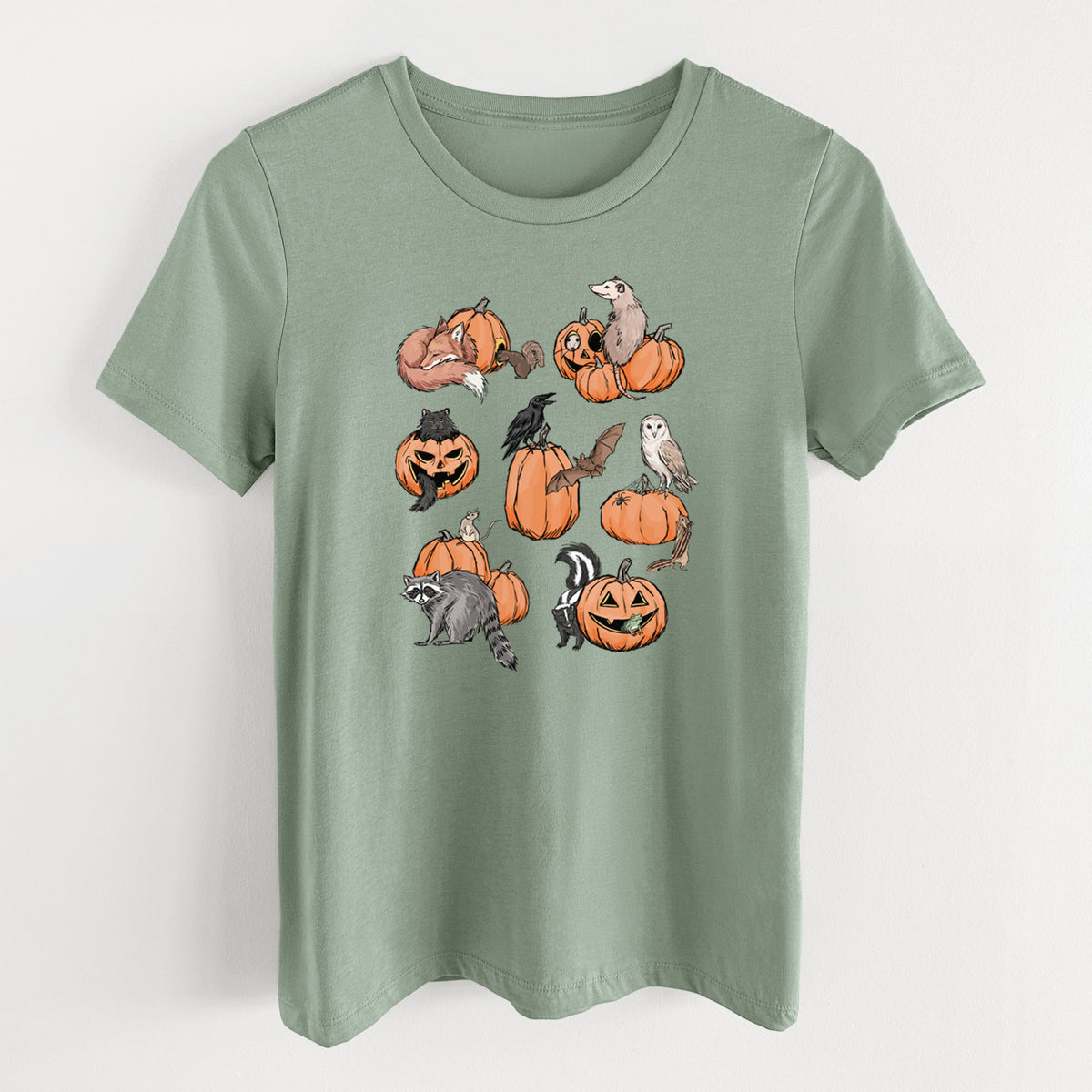 Woodland Pumpkin Patch Party - Women's Lightweight Relaxed Fit 100% Cotton Crewneck