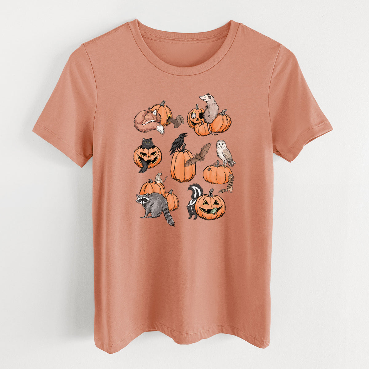 Woodland Pumpkin Patch Party - Women's Lightweight Relaxed Fit 100% Cotton Crewneck
