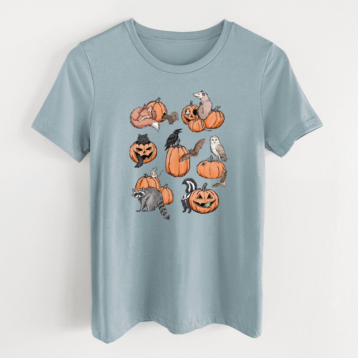 Woodland Pumpkin Patch Party - Women's Lightweight Relaxed Fit 100% Cotton Crewneck