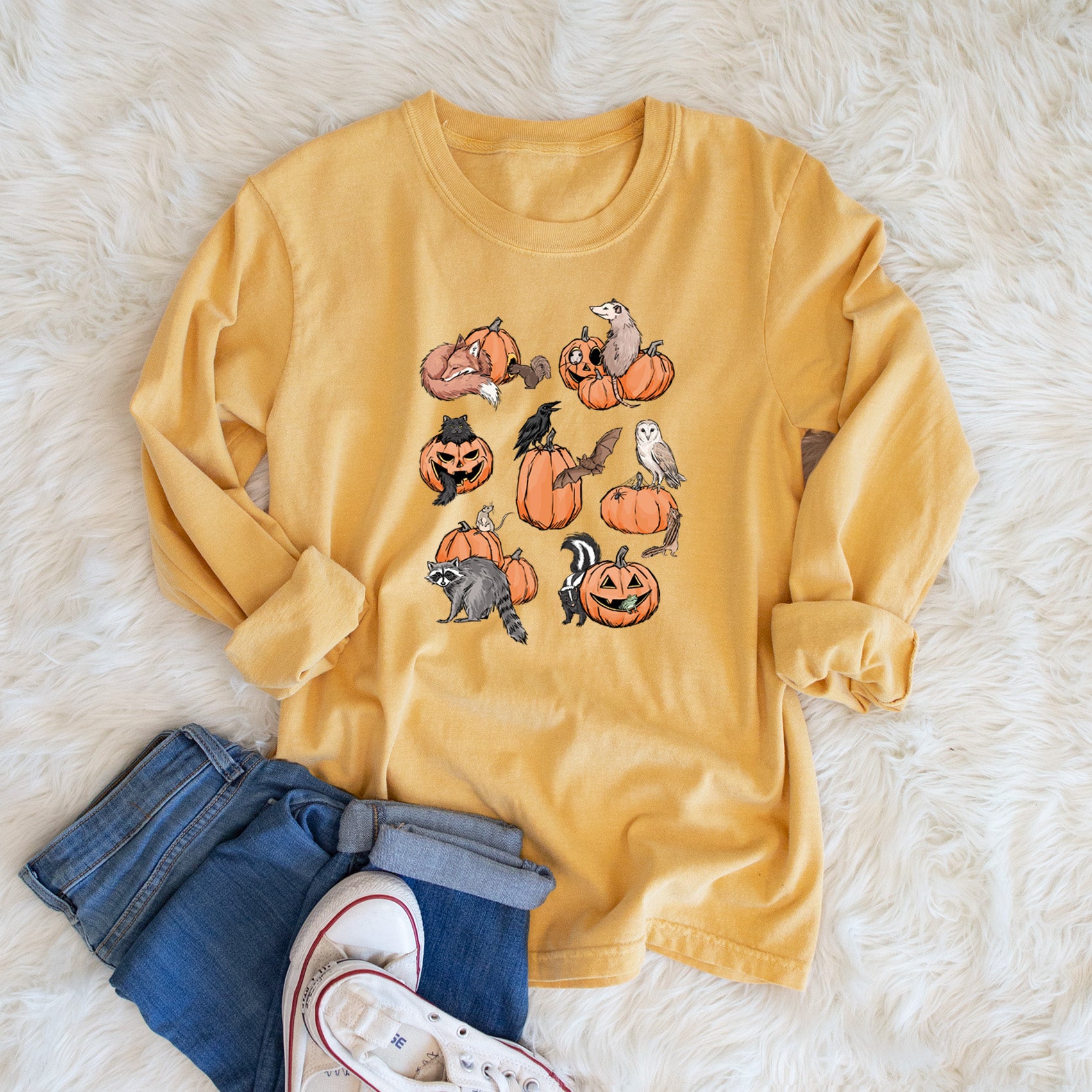 Woodland Pumpkin Patch Party - Unisex Comfort Colors 100% Cotton Long Sleeve