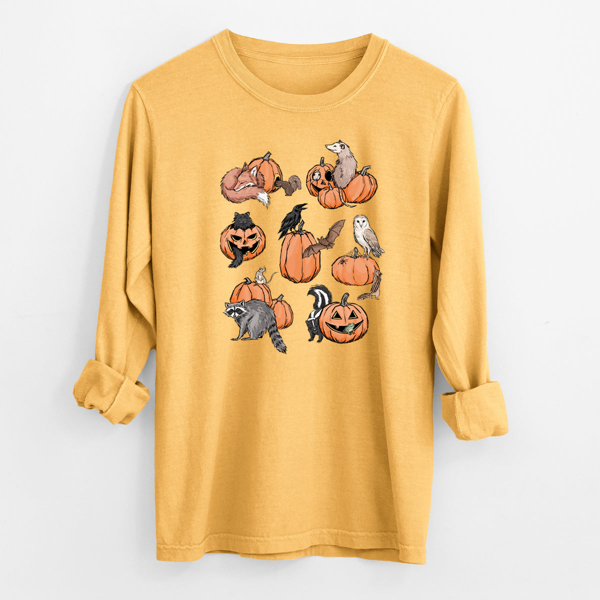 Woodland Pumpkin Patch Party - Unisex Comfort Colors 100% Cotton Long Sleeve