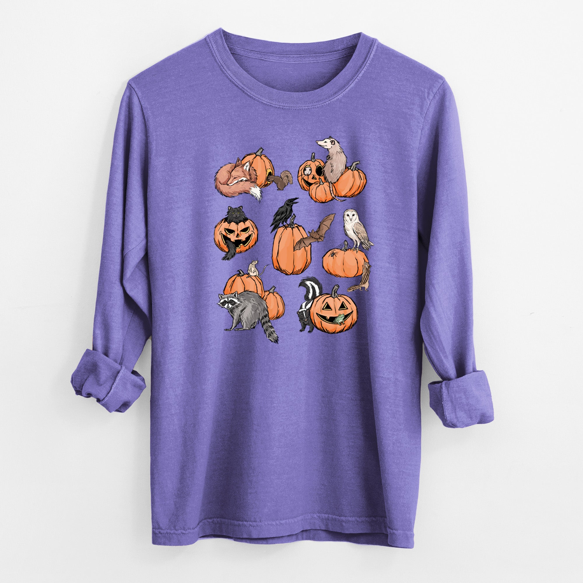 Woodland Pumpkin Patch Party - Unisex Comfort Colors 100% Cotton Long Sleeve