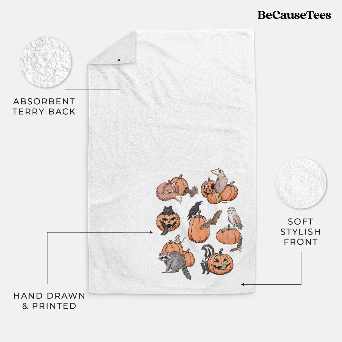 Woodland Pumpkin Patch Party - Premium Hand Towel