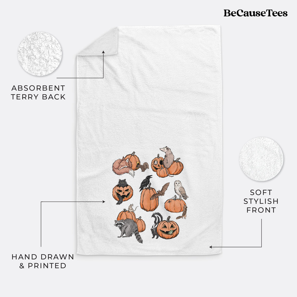 Woodland Pumpkin Patch Party - Premium Hand Towel