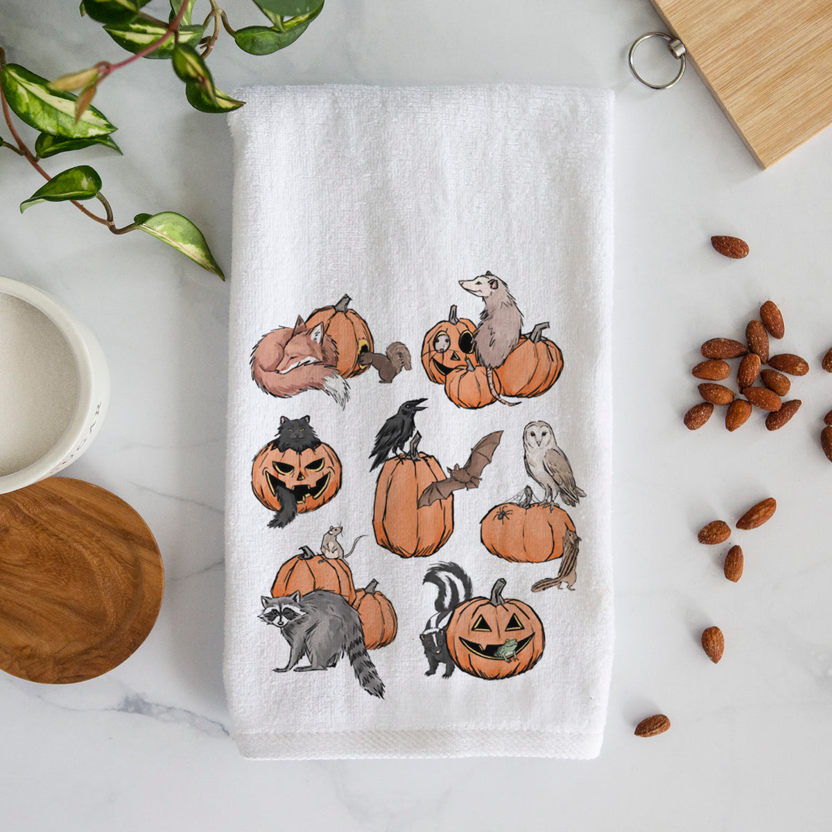 Woodland Pumpkin Patch Party - Premium Hand Towel