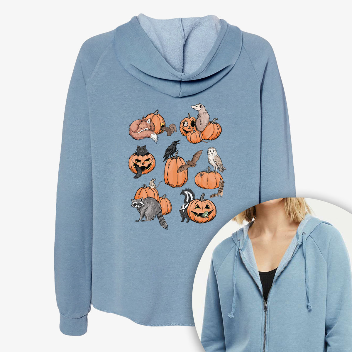 Woodland Pumpkin Patch Party - Women's Cali Wave Zip-Up Sweatshirt