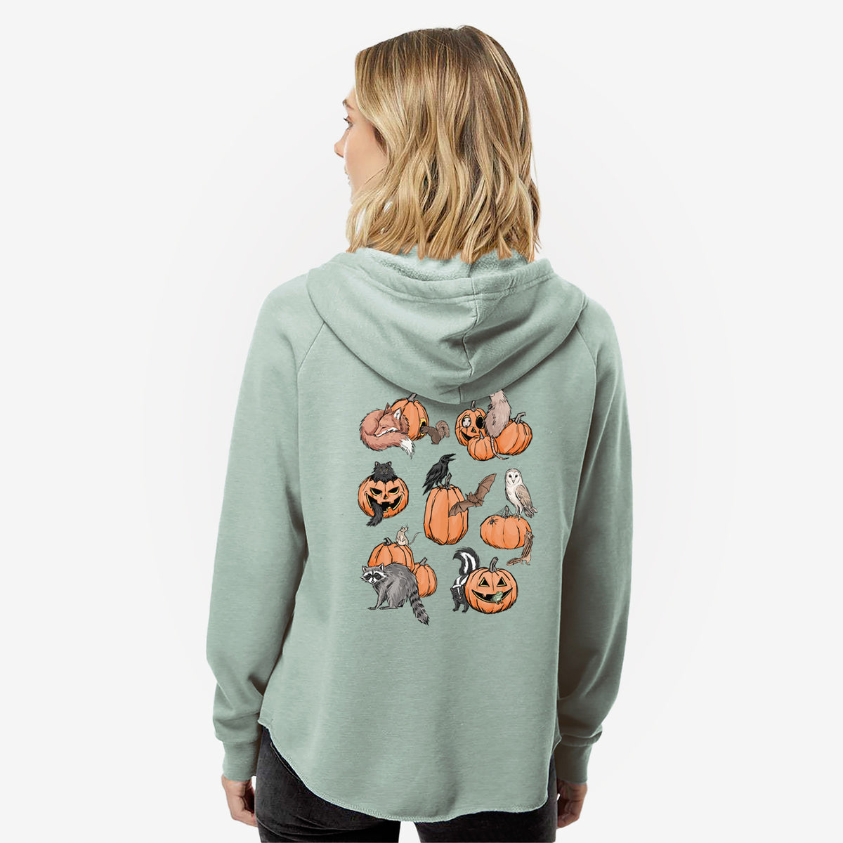 Woodland Pumpkin Patch Party - Women's Cali Wave Zip-Up Sweatshirt