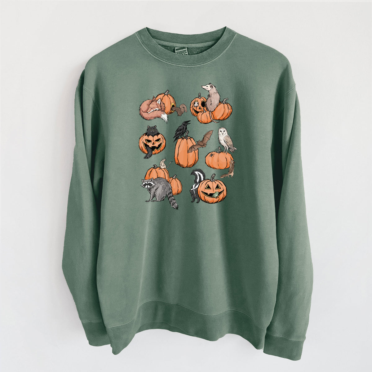Woodland Pumpkin Patch Party - Unisex Pigment Dyed Crew Sweatshirt