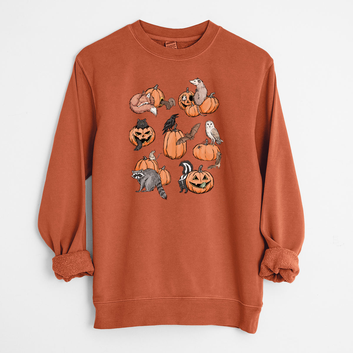 Woodland Pumpkin Patch Party - Unisex Pigment Dyed Crew Sweatshirt