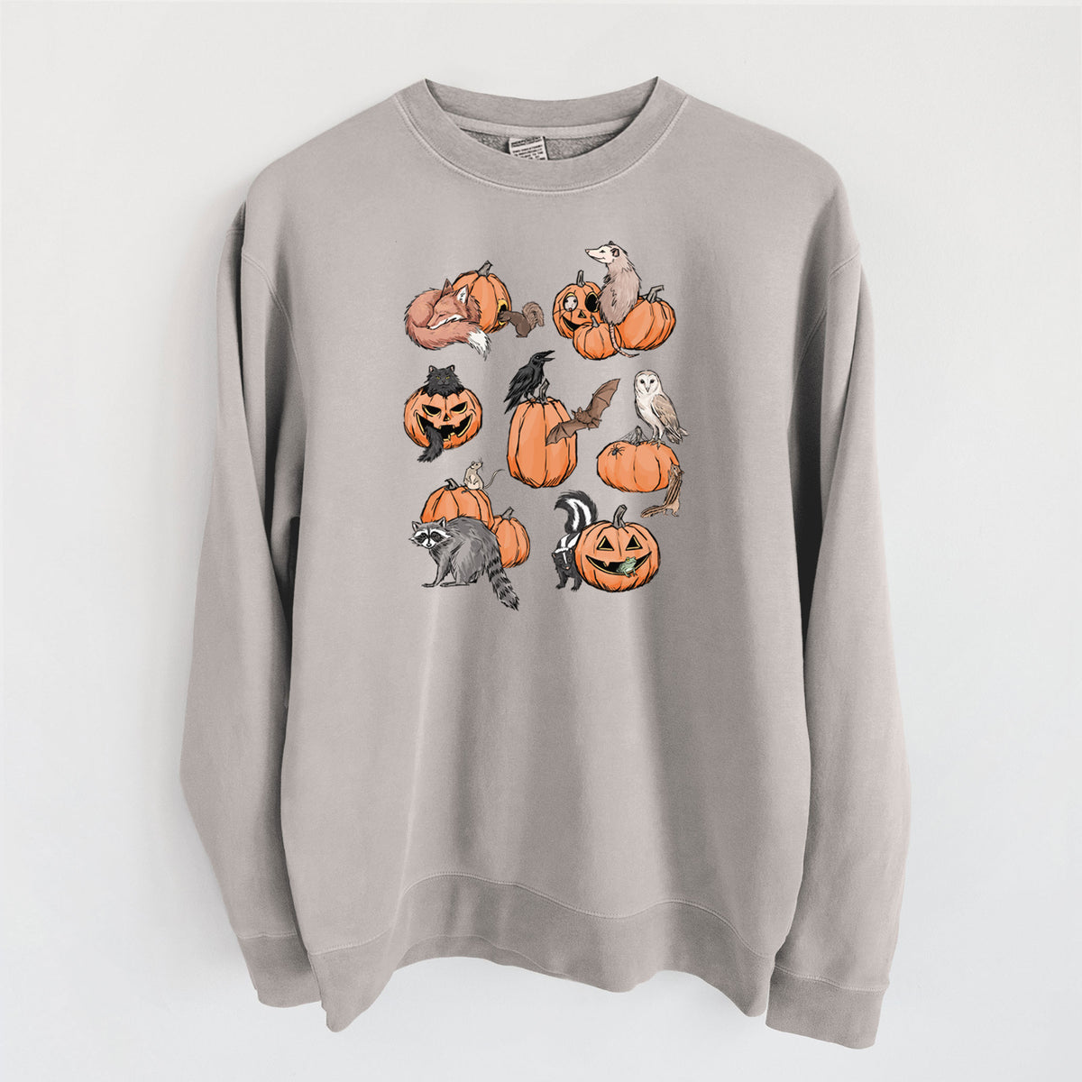 Woodland Pumpkin Patch Party - Unisex Pigment Dyed Crew Sweatshirt