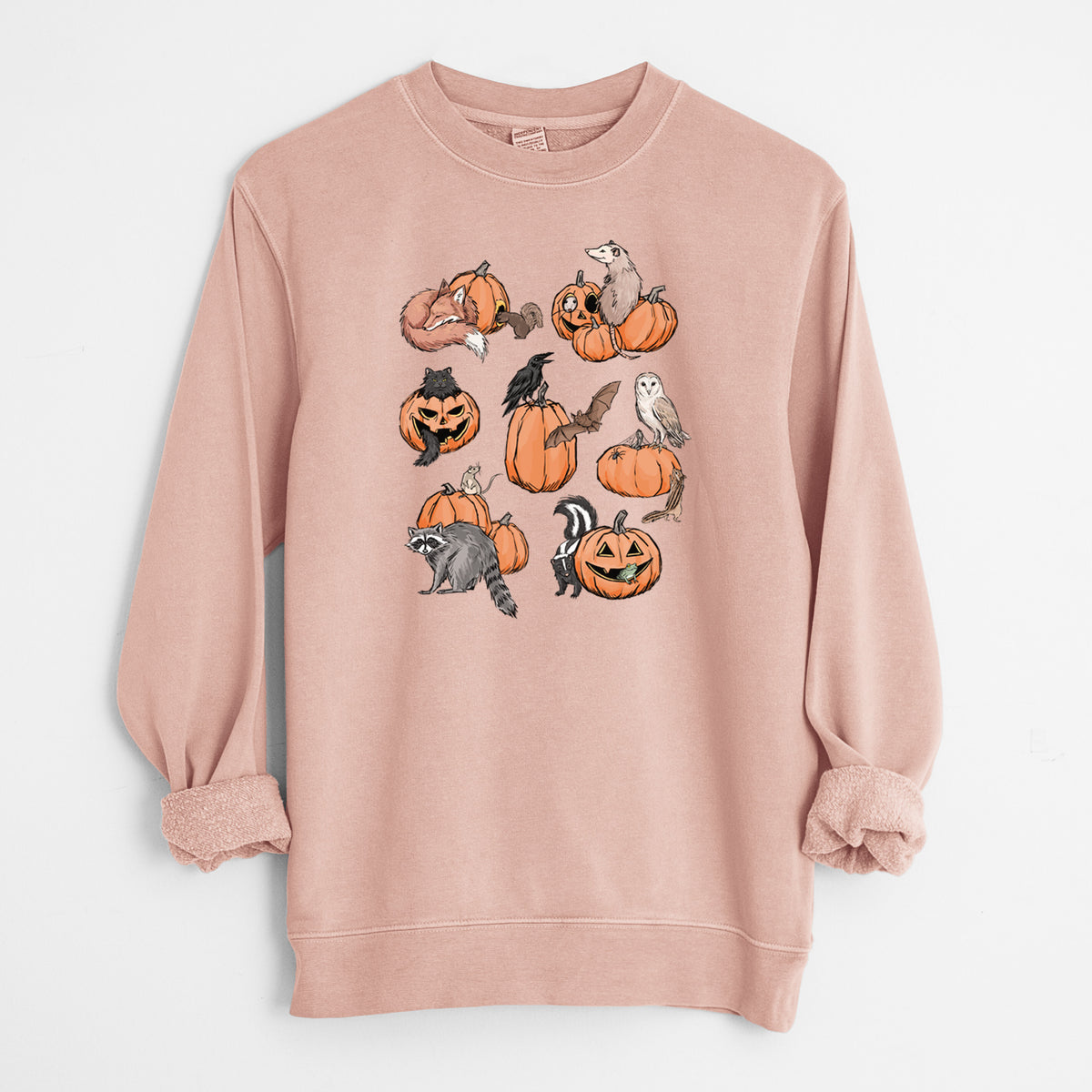 Woodland Pumpkin Patch Party - Unisex Pigment Dyed Crew Sweatshirt