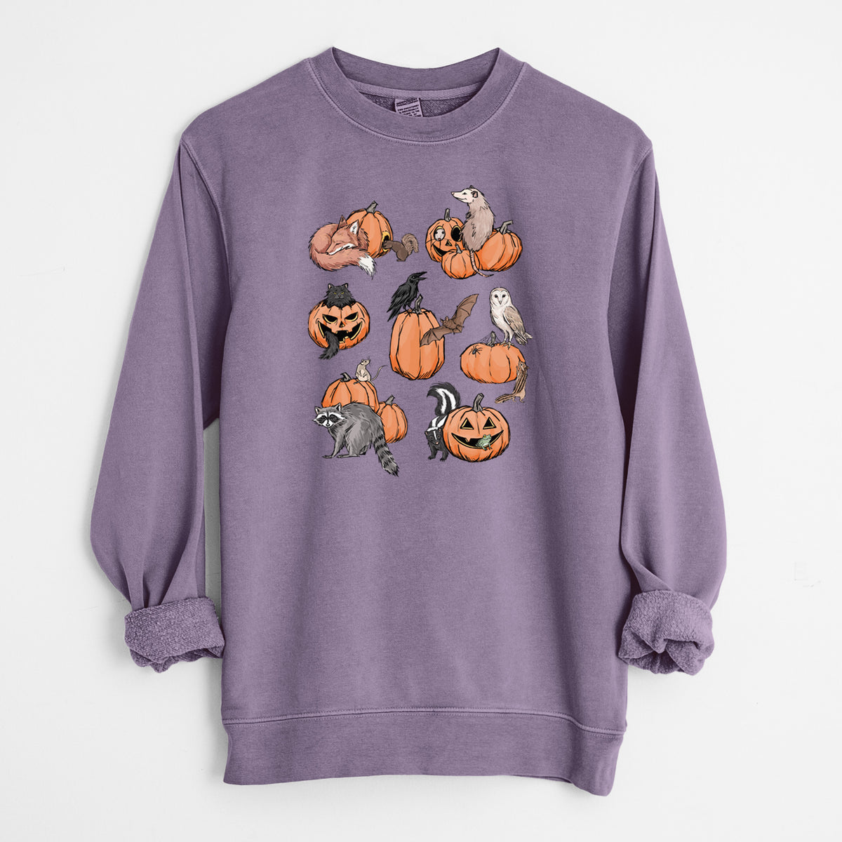 Woodland Pumpkin Patch Party - Unisex Pigment Dyed Crew Sweatshirt