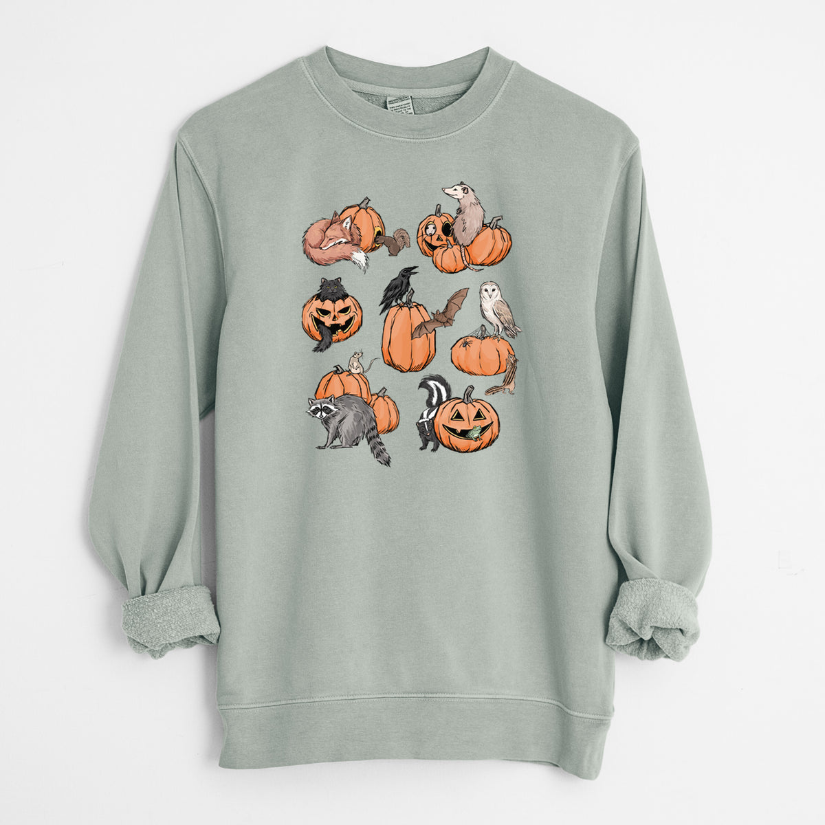 Woodland Pumpkin Patch Party - Unisex Pigment Dyed Crew Sweatshirt