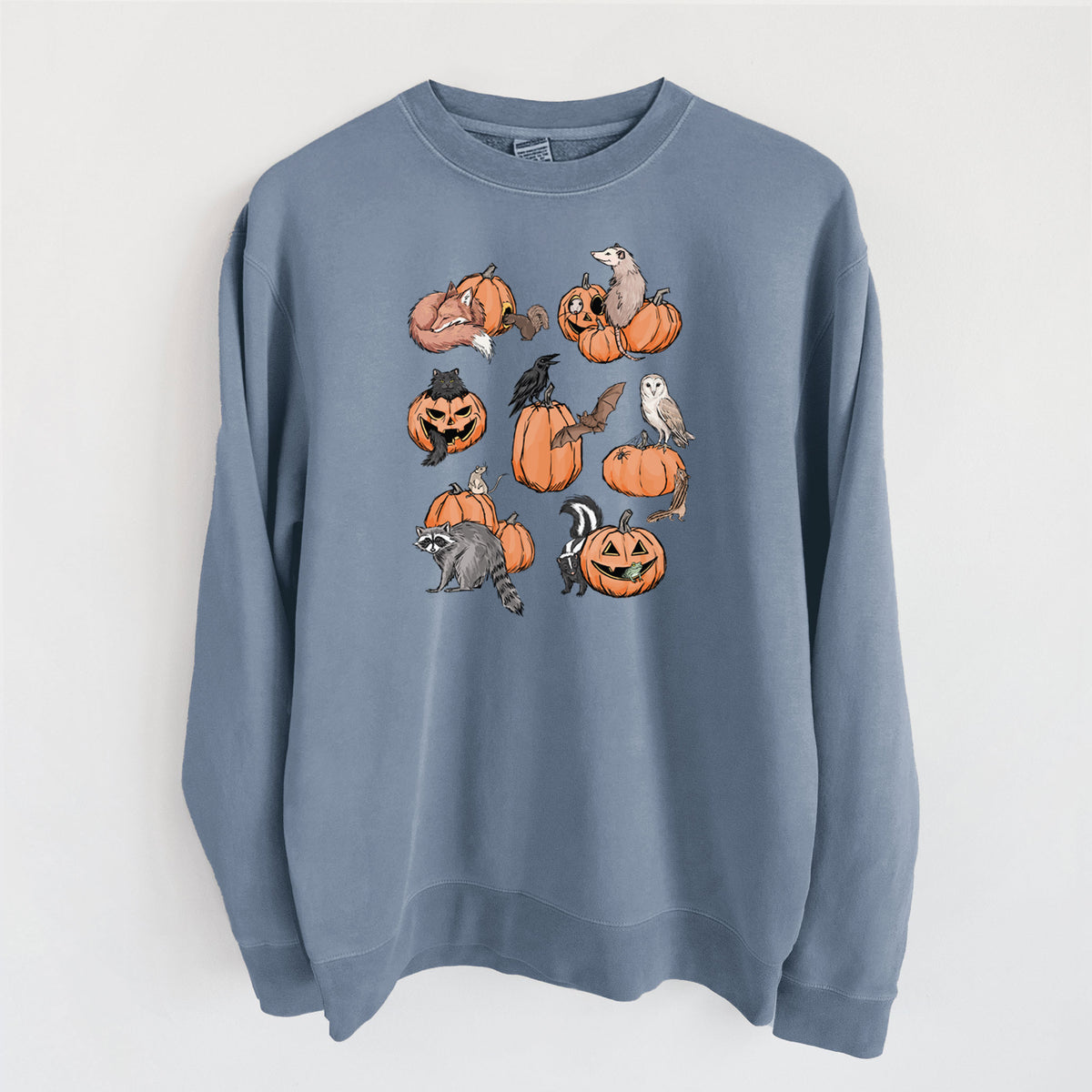 Woodland Pumpkin Patch Party - Unisex Pigment Dyed Crew Sweatshirt