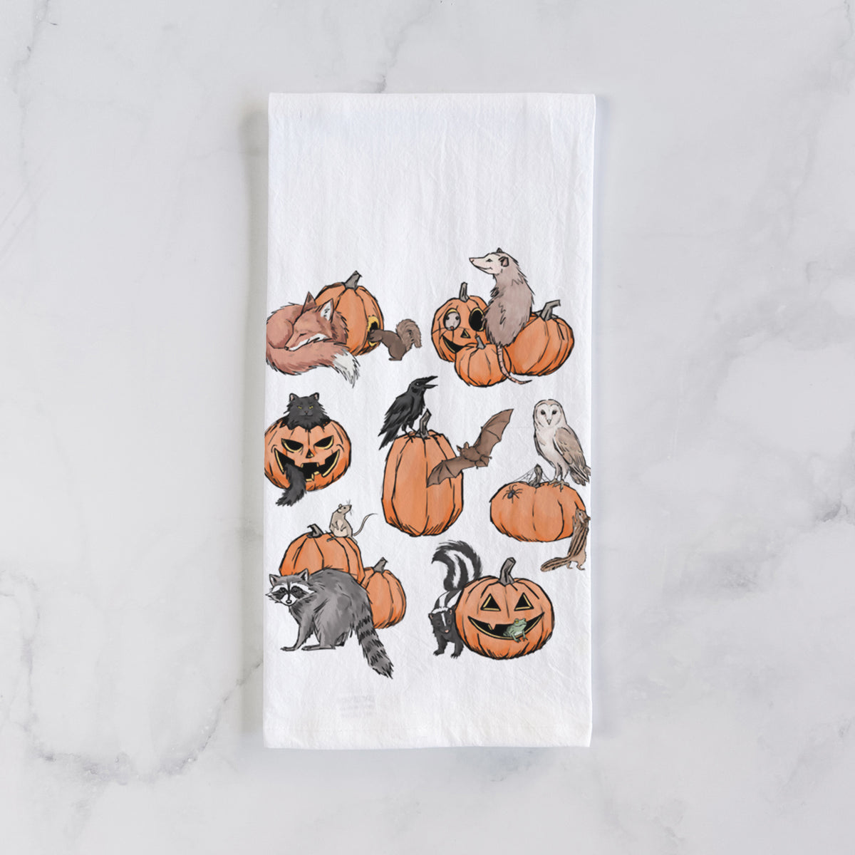 Woodland Pumpkin Patch Party - Tea Towel