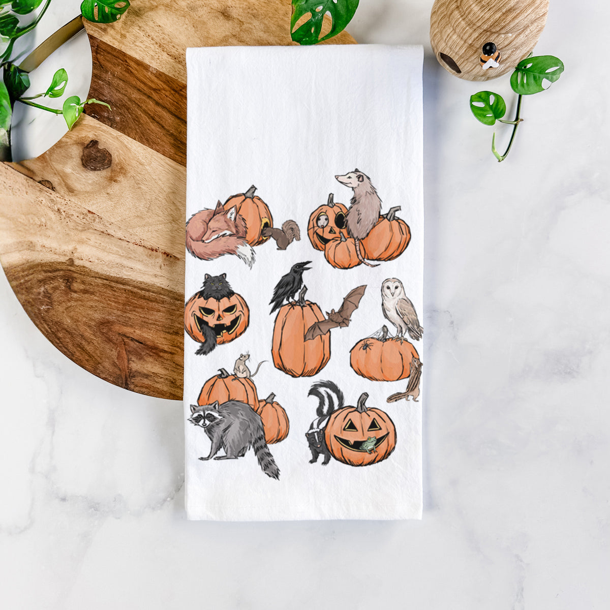 Woodland Pumpkin Patch Party - Tea Towel