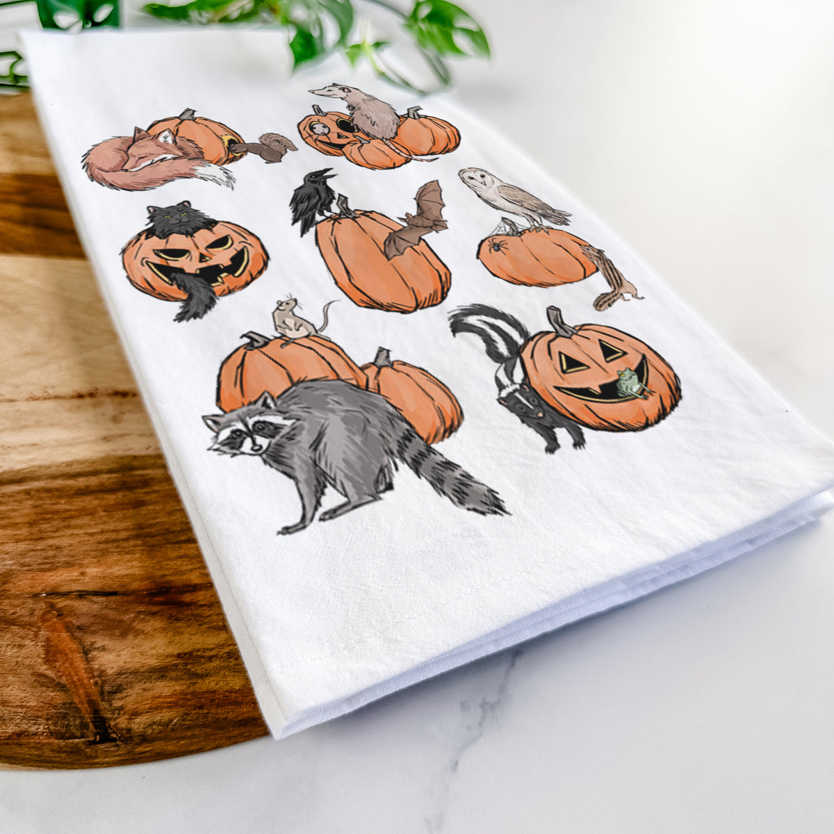 Woodland Pumpkin Patch Party - Tea Towel