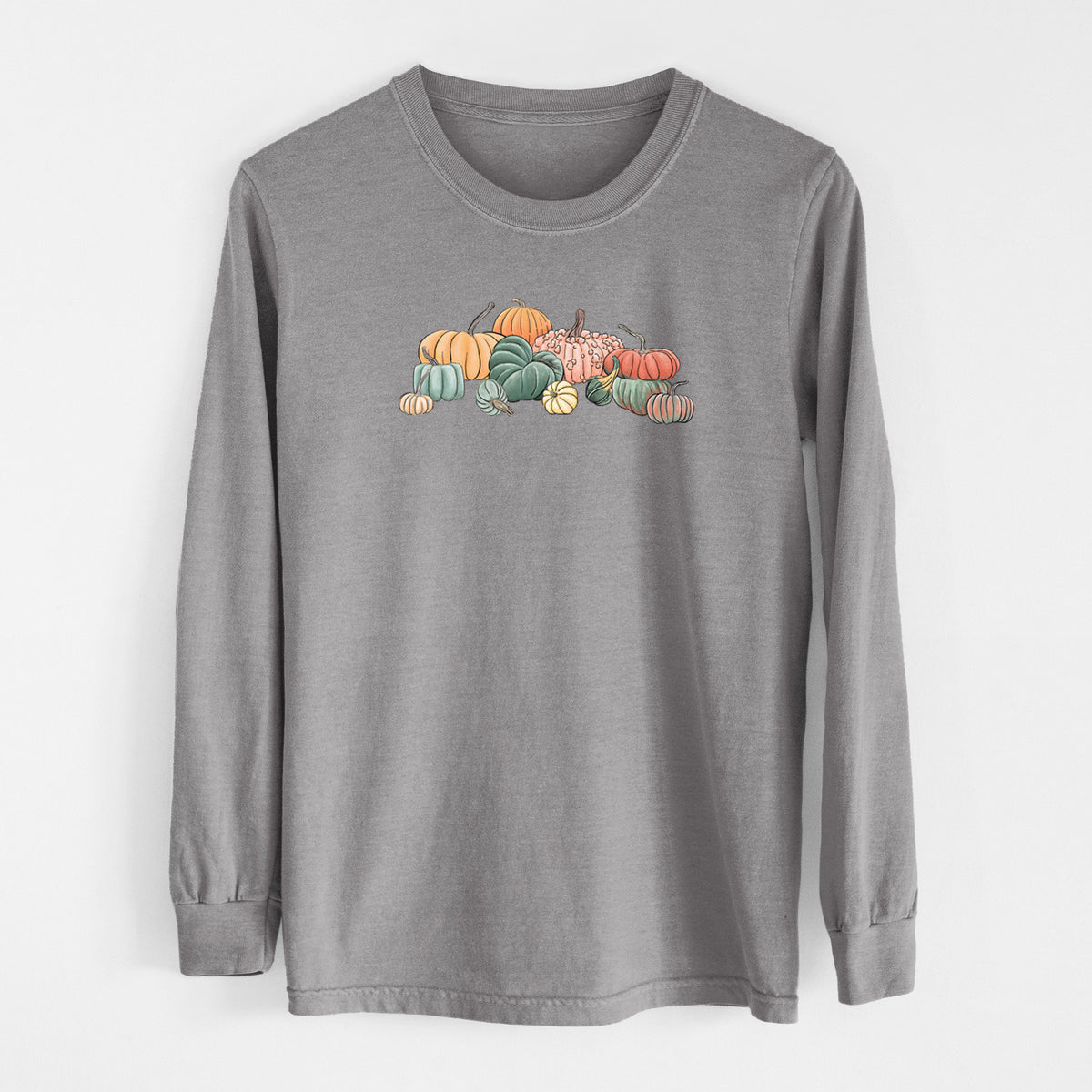 Pumpkin Harvest - Men&#39;s Heavyweight 100% Cotton Long Sleeve